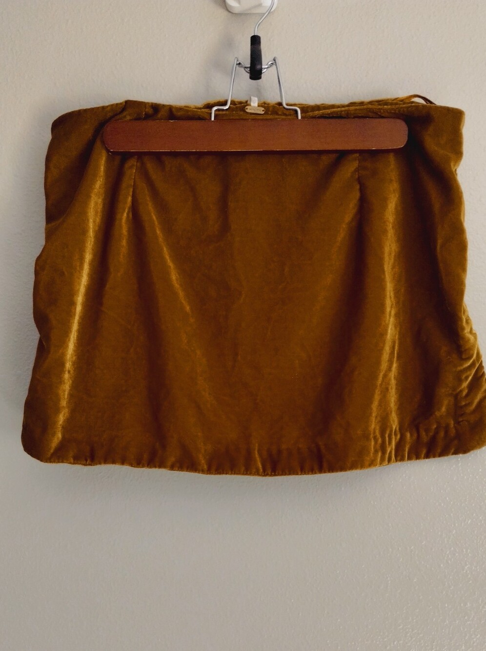 Free People Velvet Mini Skirt in Mustard